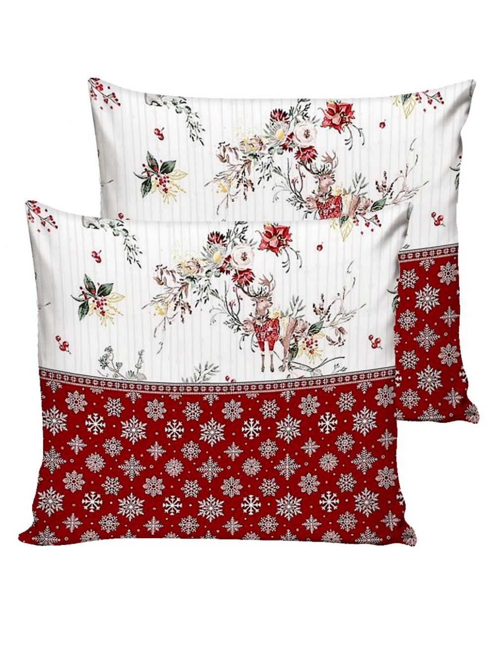 Наволочка комплект 2шт перкаль Сказка "Сочельник (кр)" 70x70 см на молнии