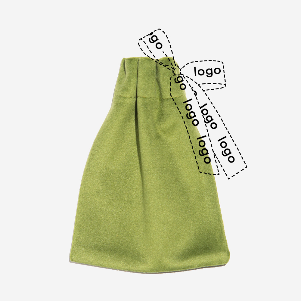 Мешочек из велюра, брендирование на ленте