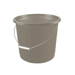Ведро круглое 15л с железной ручкой цвет светло-серый
