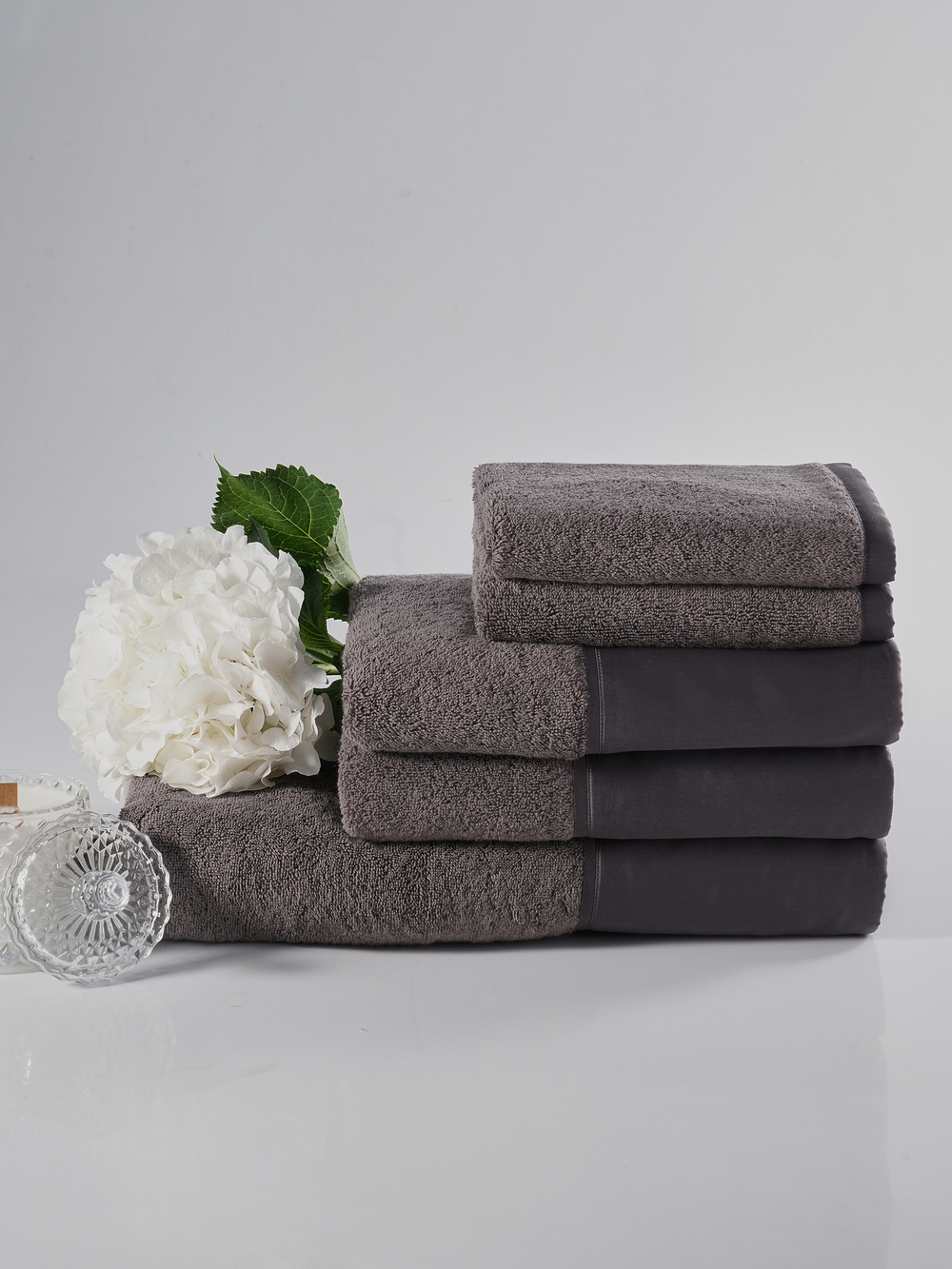 Набор полотенец 5шт Claire Batiste Atelier Brise темный серо-коричневый