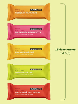 R.A.W. LIFE МИКС Десерт (15 батончиков по 45г) 705гр