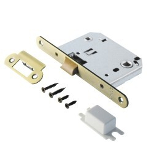 Защелка АЛЛЮР АРТ L7050 PR МАВ мат.бронза, пластик, овал.планка 18мм б/ручек с фиксатором  / 11565