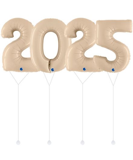 Набор цифр "2025 в нежно-бежевом цвете" 102 см 4 шт