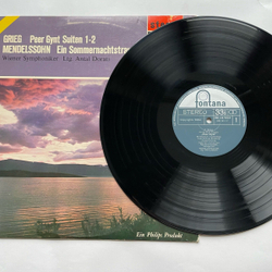 Винтажная виниловая пластинка LP Мендельсон, Григ Пер Гюнт F. Mendelssohn Bartholdy Ein Sommernachtstraum (Германия 1971)