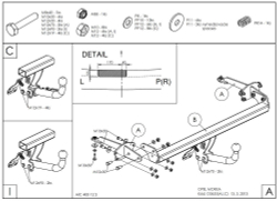 Фаркоп оцинкованный Galia O063C для Opel Mokka 2012-, Chevrolet Tracker 2013-(паспорт и сертификат в комплекте)(без электрики)