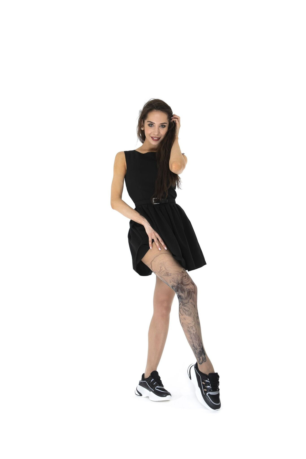 Колготки с принтом в виде черепов и духов (Размер: S-M-L) (Цвет: бежевый)