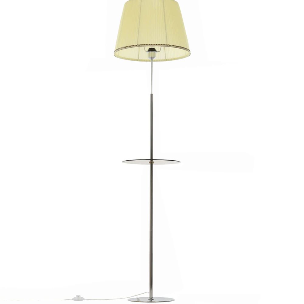 Citilux Линц CL402973T Торшер хром со столиком и кремовым абажуром