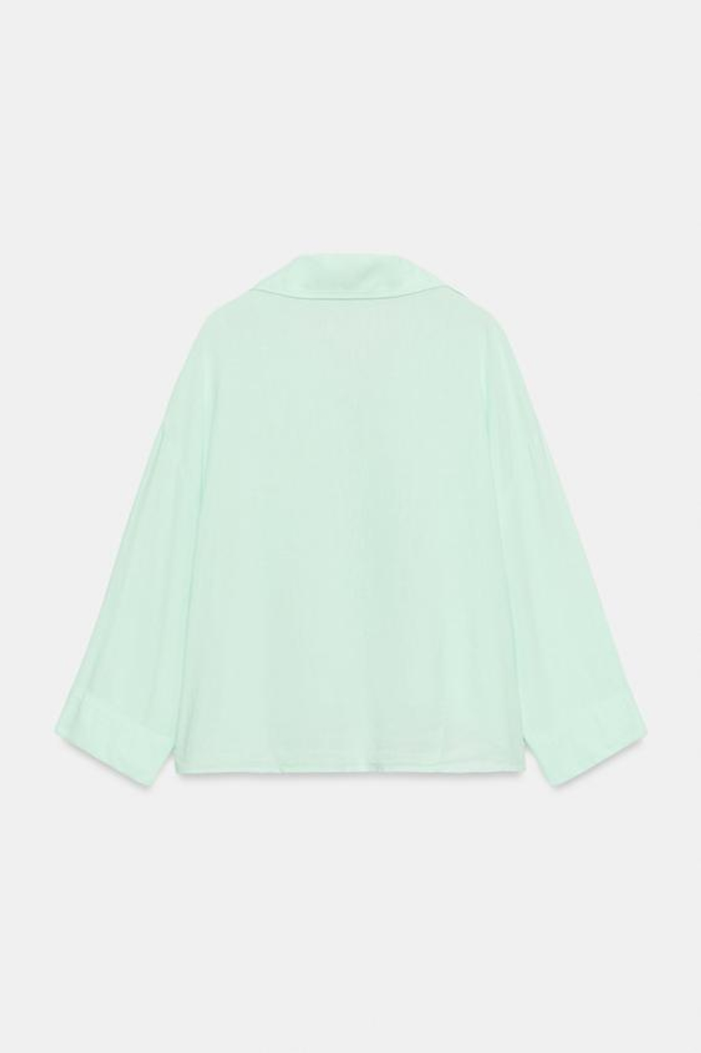 ZARA ЛЬНЯНАЯ РУБАШКА СВОБОДНОГО КРОЯ, МЯТНЫЙ