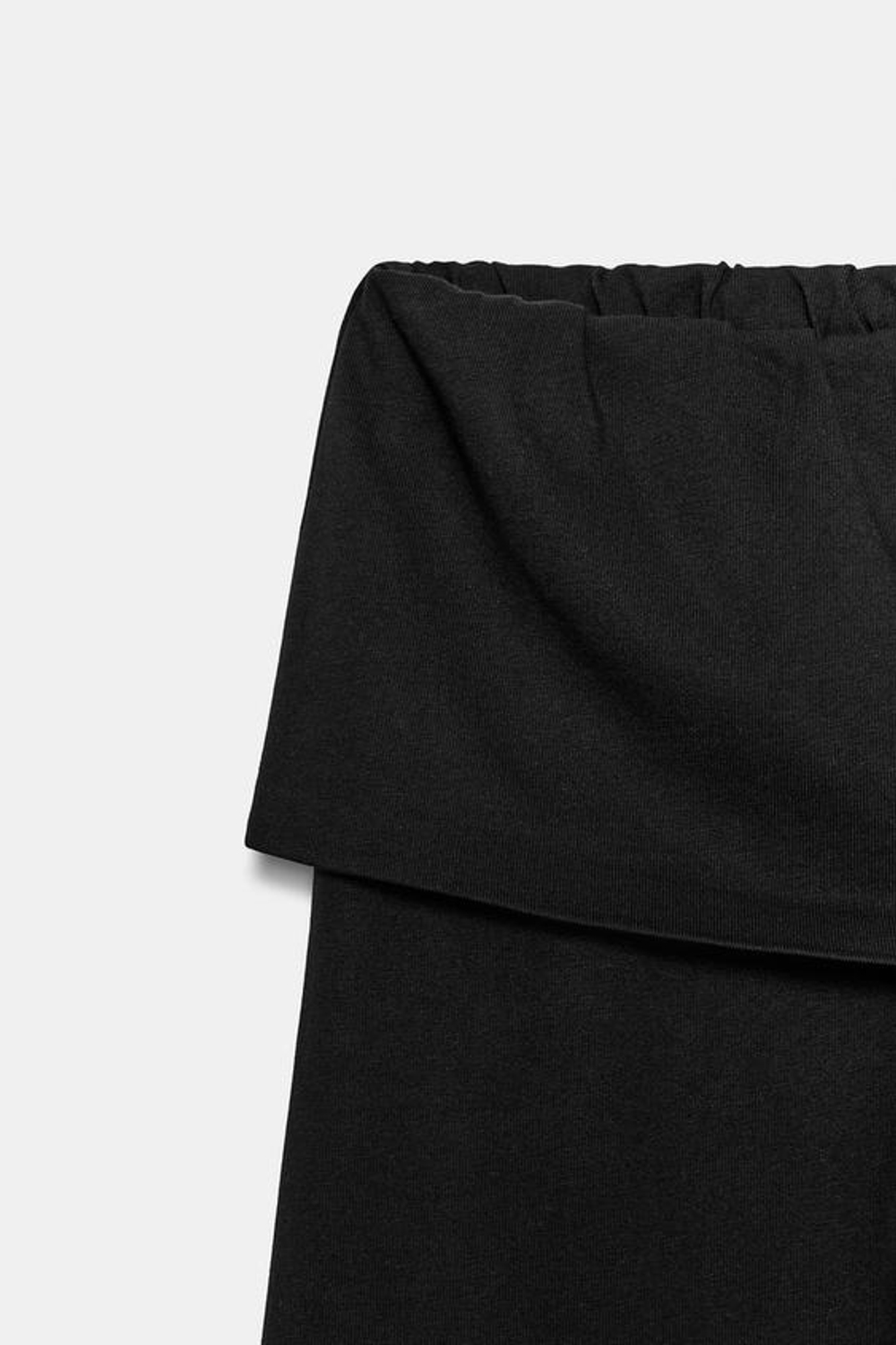 ZARA БРЮКИ ИЗ ПЛОТНОГО ХЛОПКА С ПОЯСОМ-КУШАКОМ, ЧЕРНЫЙ