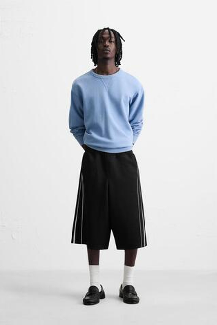ZARA ТЕХНИЧЕСКИЕ БЕРМУДЫ С ЛАМПАСАМИ, ЧЕРНЫЙ