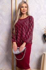 Костюм с юбкой Совершенство форм (бордовое) К14835-10М LT Collection