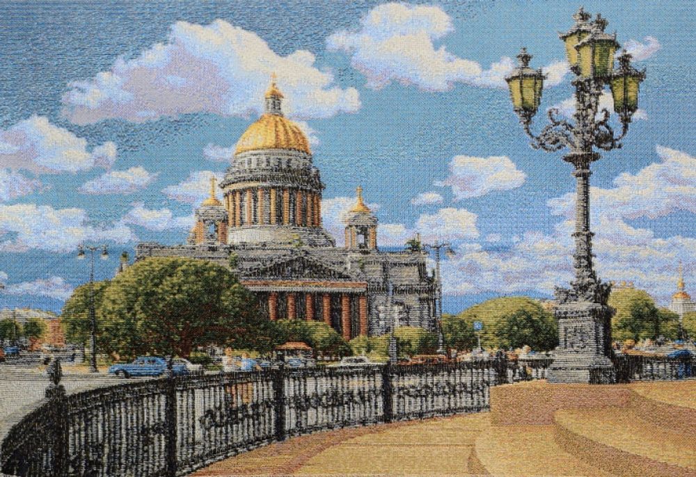 Гобеленовая картина &quot;D. ИСААКИЕВСКИЙ СОБОР-2&quot; в багетной раме, Россия.