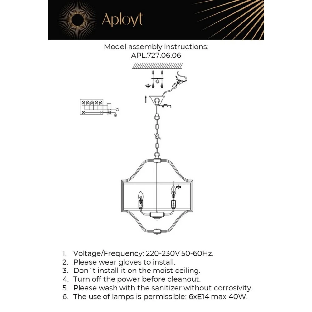 Подвесная люстра Aployt KAMILA APL.727.06.06