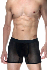 Черные полупрозрачные трусы-боксеры (Размер: XL) (Цвет: черный)