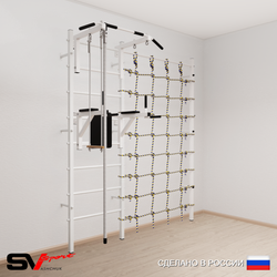 Шведская стенка Sv Sport усиленная 6760 (Турник стандарт/Брусья/Канат/Трапеция/Канатный лаз)