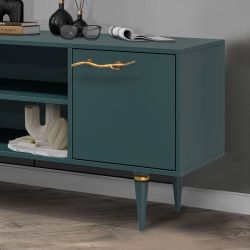 Тумба под ТВ Арт Колор matte 117см Классик Сильвер Зеленый бирюзовый матовый