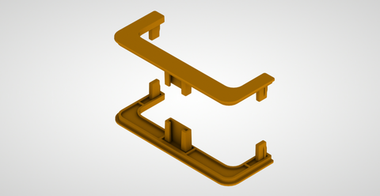 Комплект открытых заглушек для С профиля (2 шт.) №17 (золото)