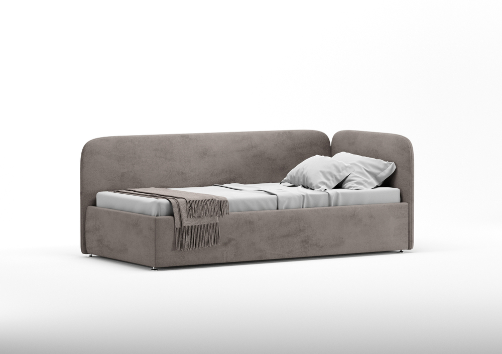 Мягкая односпальная кровать "Бормио" с подъемным механизмом