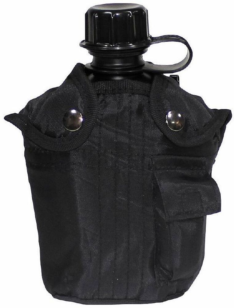 Фляга пластиковая US с чехлом Black