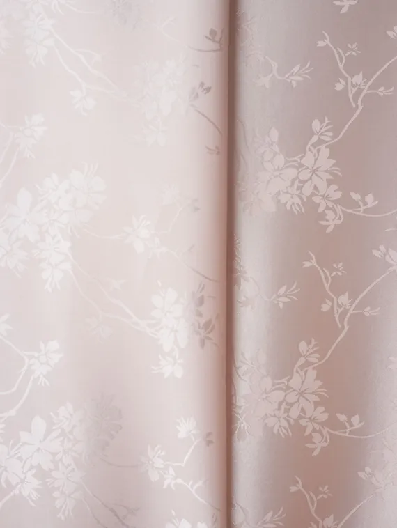 Ткань шелк Армани Жаккард, арт. 1870/2, дизайн "цветы на ветке", кремовый