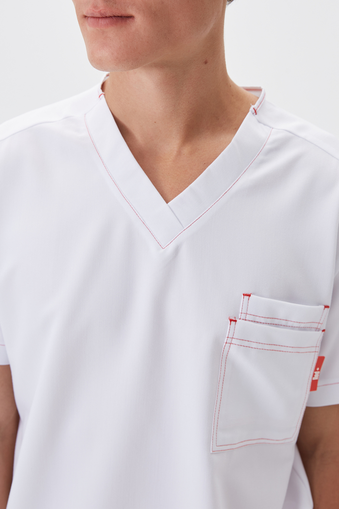 Топ медицинский мужской Гекай, белый