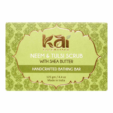 KAI ESSENTIALS Neem & Tulsi Scrub Мыло Скраб с нимом и тулси Премиум с маслом ши 125г