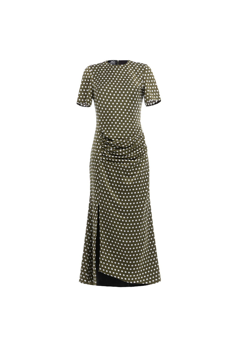 Платье "в горох" с декоративными складками 09-02-25 SS