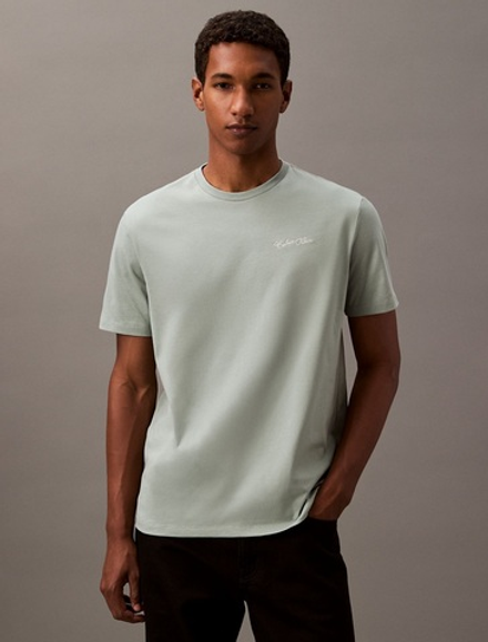 Футболка Calvin Klein Script Logo Classic Juniper Mist