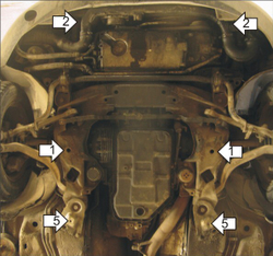 Усиленная защита Motodor картера двигателя, кпп. 2 мм, сталь. для Volkswagen Passat B5 1996-2000,Volkswagen Passat B5 2000-2005 арт.02709
