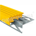 Противоскользящая лента с закладным элементом 22х50х2400 мм под плитку толщиной до 14 мм. Желтая