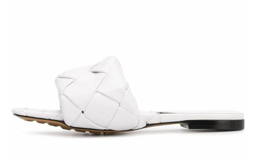 Bottega Veneta Lido Slide Slippers Women"s White