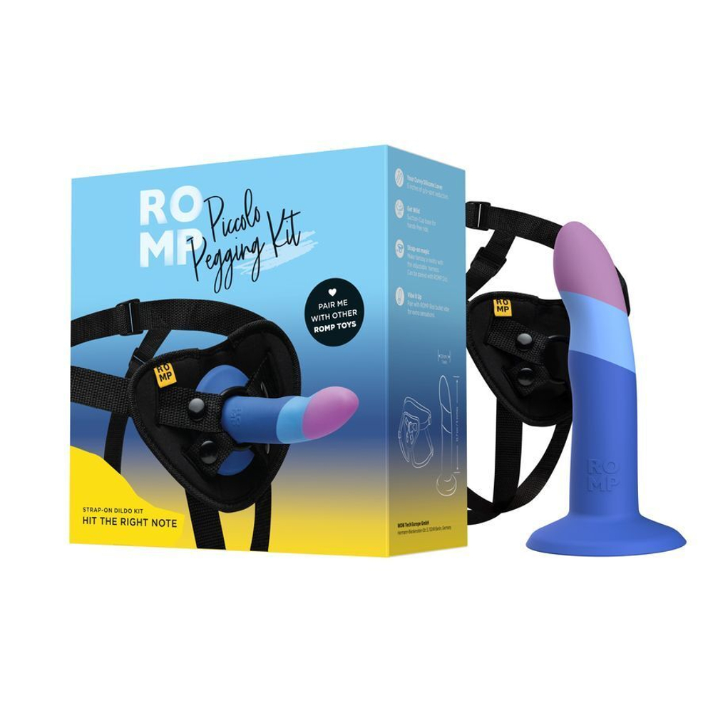 Страпон ROMP Piccolo Pegging Kit, силикон, 14 см, с присоской