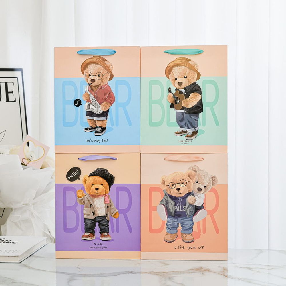 Пакет подарочный &quot;Stylish bear&quot; 26х10х32 см