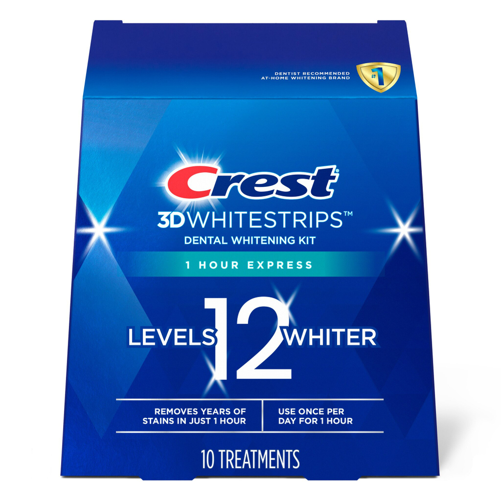 Курс 10 дней | Crest 3D Whitestrips 1-Hour Express – Отбеливающие полоски для зубов