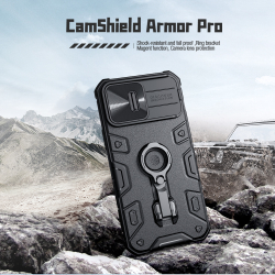 Чехол для iPhone 14 Pro Max от Nillkin серия CamShield Armor Pro, с металлическим поворотным кольцом и защитной шторкой для камеры