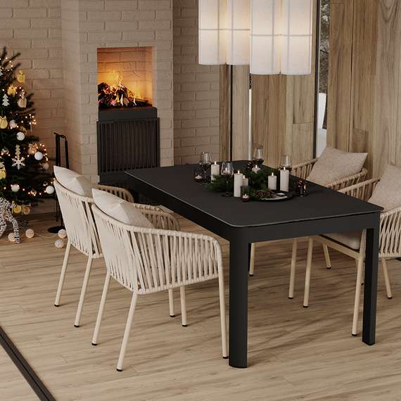 Уличный стол Leif, 160х90х75 см, темно-серый