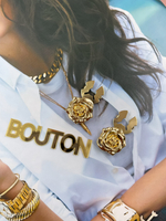 Накладка на пуговицу золотая в виде розы