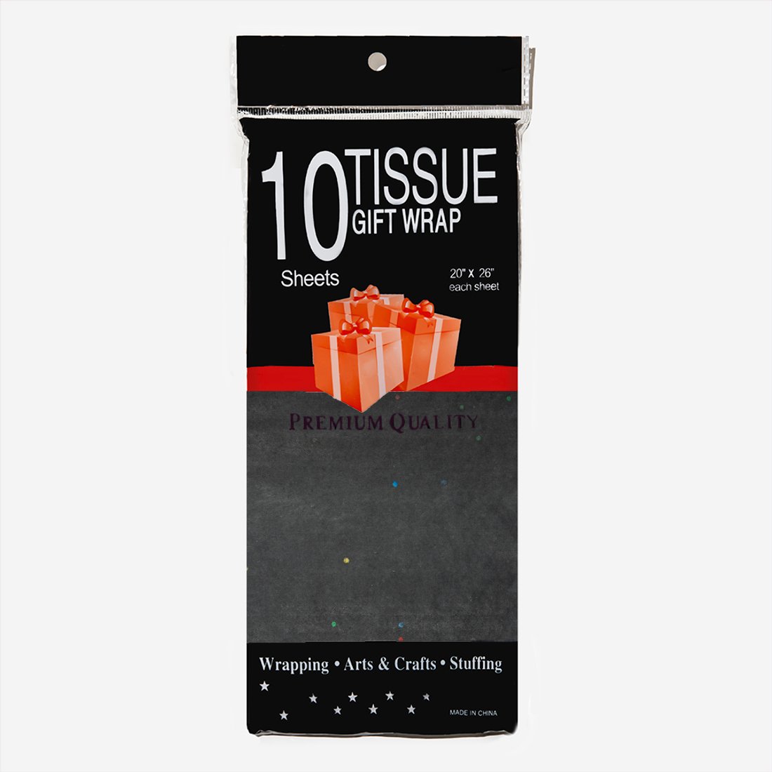 Тишью "Радужная крошка", черная, 500*680мм