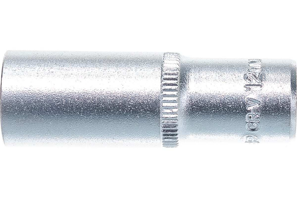Головка торцовая удлиненная МАСТЕР (12 мм; 1/4"; Cr-V; FLANK) Зубр 27717-12