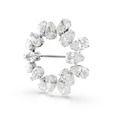MATRIX:BROOCH PEAR WHITE/RHS