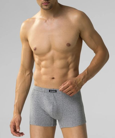 Трусы мужские боксеры (3шт), Atlantic 3MH-199, темно-синий + серый меланж + голубой (M)