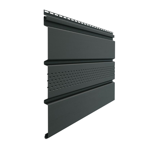 Софит с центральной перфорацией для сайдинга Деке Стандарт Графит