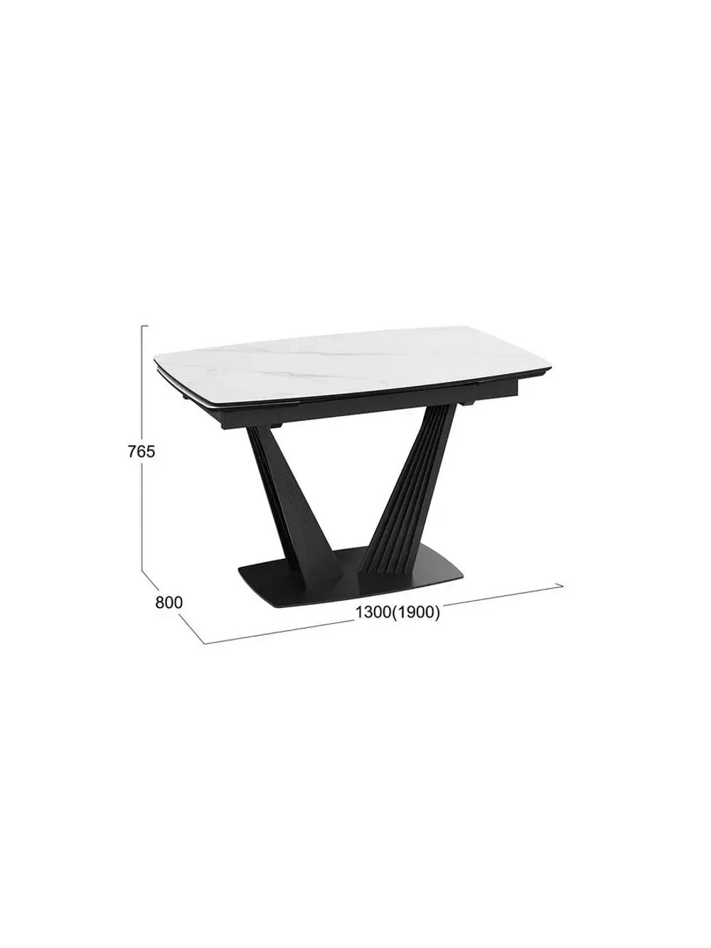 Стол кухонный Черный муар мрамор 130(190)х80х76 см