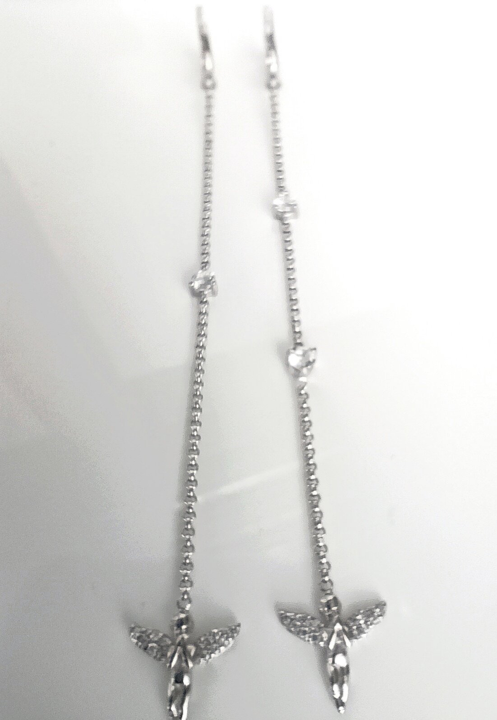 Серьги с подвесками Эстерелла, серебро 925*, родирование/Ф