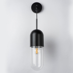 690517 Бра RAMO 1х40W E27 ЧЕРНЫЙ МАТОВЫЙ/ПРОЗРАЧНЫЙ