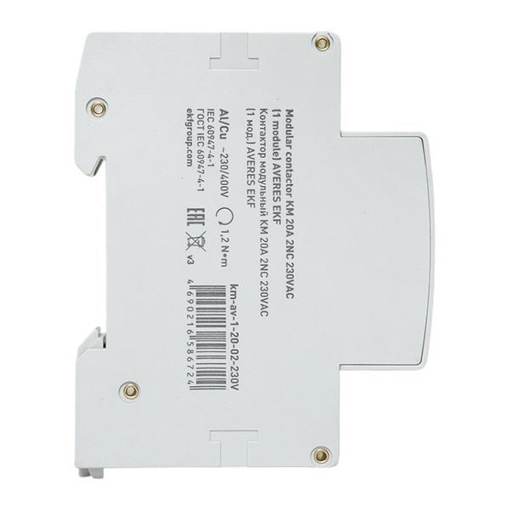 Контактор модульный EKF km-av-1-20-02-230V