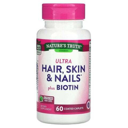 Биотин Nature's Truth, Ultra Hair, Skin & Nails плюс биотин, 60 капсул в оболочке