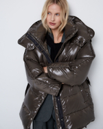 Пуховик со съемным капюшоном из нейлона Монклер хаки