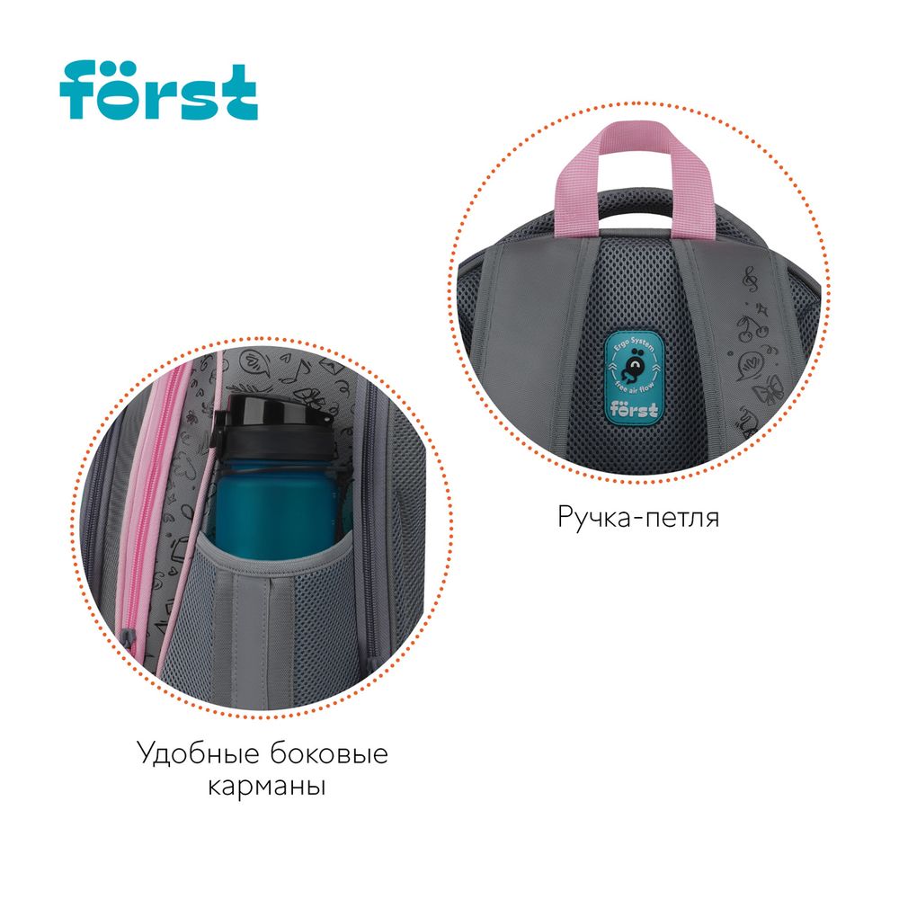 Ранец Forst F-Base Kittens 36х29х17см, 3 отд., с анатомической спинкой