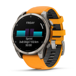 Смарт-часы Garmin Fenix 8 Amoled 47 мм Sapphire Titanium, оранжевый браслет, 010-02904-11